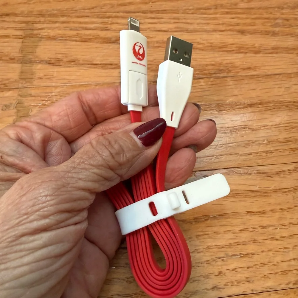 3 portable mobile phone stand with Red Charging Cable by jal
